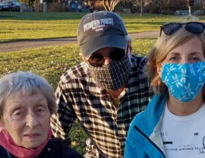 Merry and her husband, Randy, with her mom, Rita.