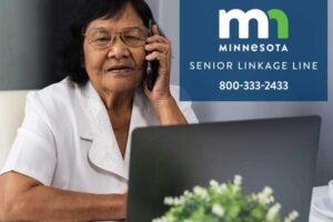 Native American older woman on phone