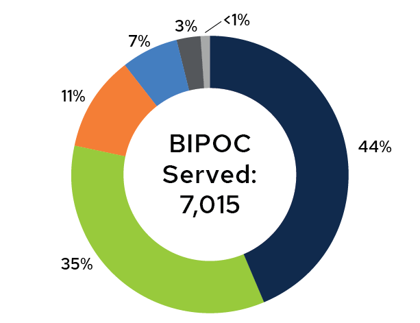 BIPOC served pie graph.