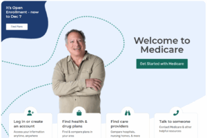 Screenshot of the Medicare.gov website homepage.